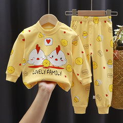 Children's Underwear Suit Cotton New Boys' Home Wear Baby All Cotton Thermal Girls' Long Johns Top & Bottom Children's Clothing