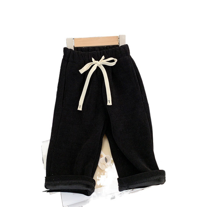 Straight-leg Pants Children Thick Warm Wide-leg Pants