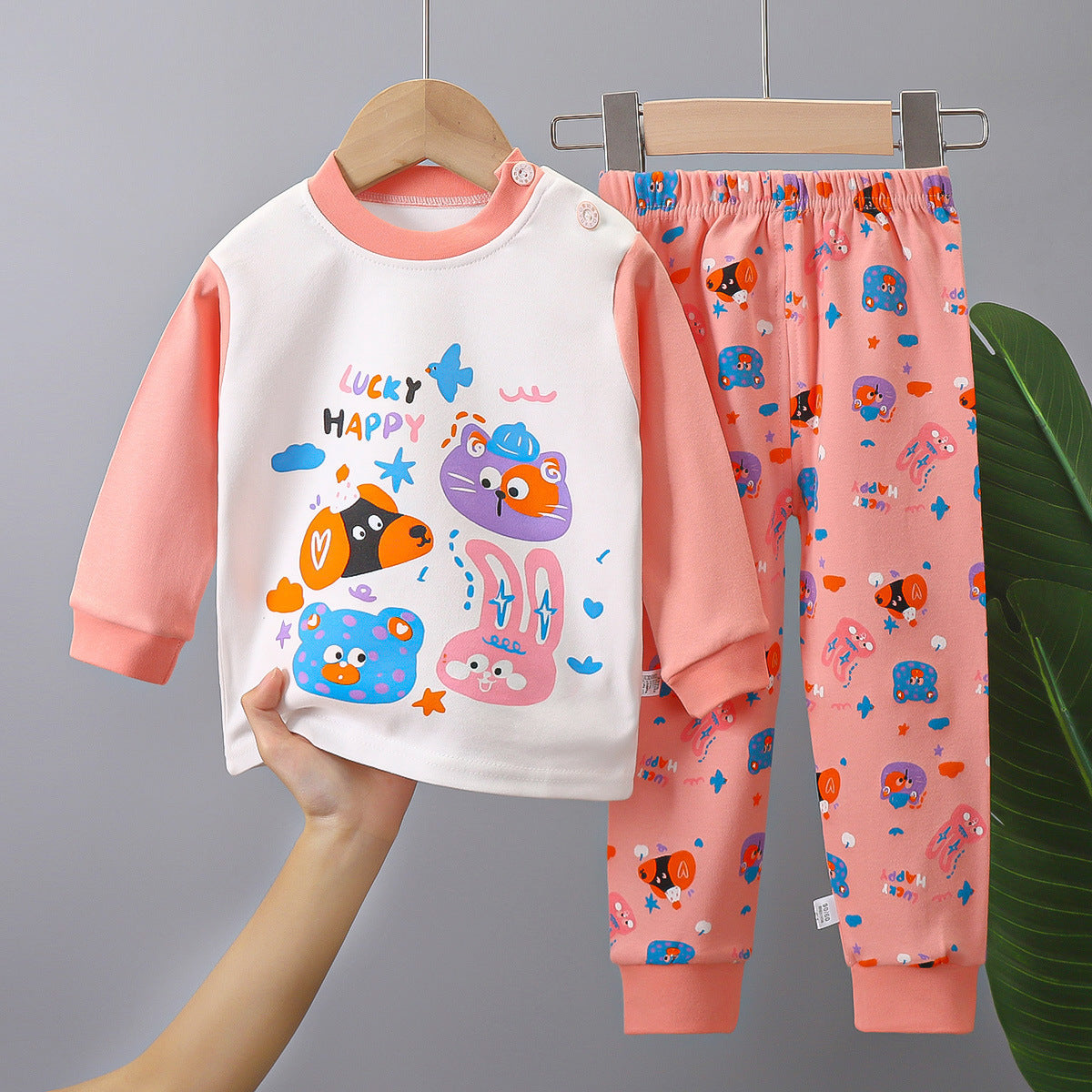 Children's Underwear Suit Cotton New Boys' Home Wear Baby All Cotton Thermal Girls' Long Johns Top & Bottom Children's Clothing