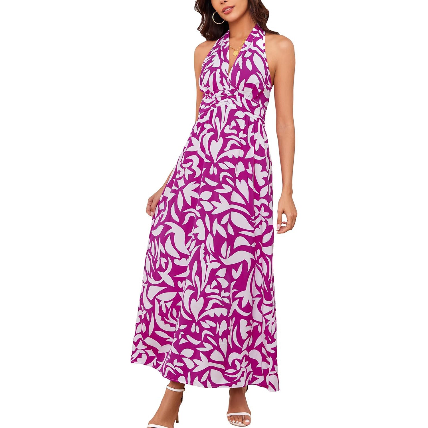 European And American Halterneck Printed Bohemian Dress Vacation Beach Dress