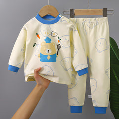 Children's Underwear Suit Cotton New Boys' Home Wear Baby All Cotton Thermal Girls' Long Johns Top & Bottom Children's Clothing