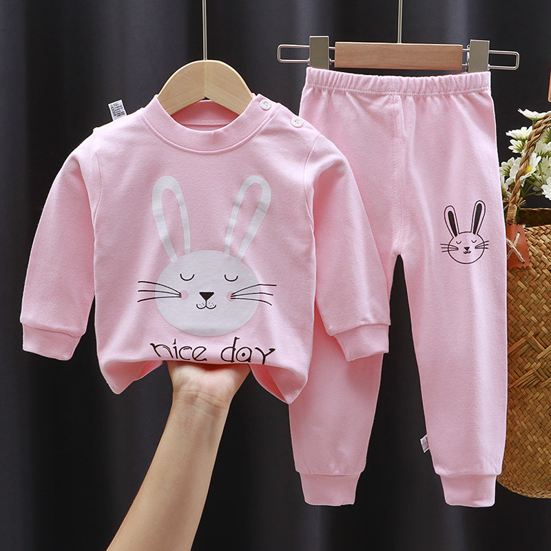 Children's Underwear Suit Cotton New Boys' Home Wear Baby All Cotton Thermal Girls' Long Johns Top & Bottom Children's Clothing